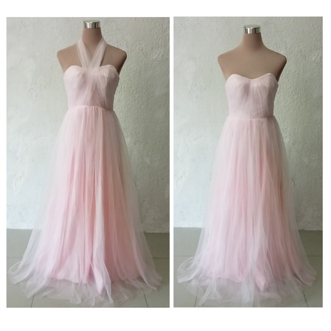 Baby pink gown minimalist gown light pink gown flowy gown prenup gown