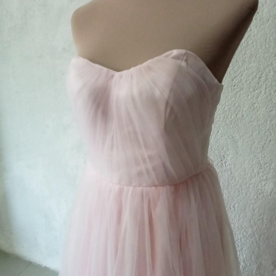 Baby pink gown minimalist gown light pink gown flowy gown prenup gown