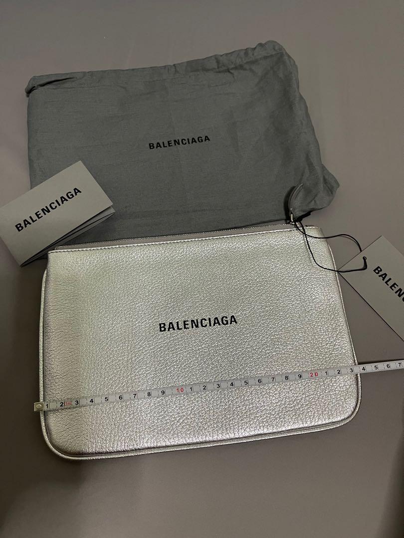 Balenciaga Everyday Logo Pouch Grey Luxury Bags Wallets on