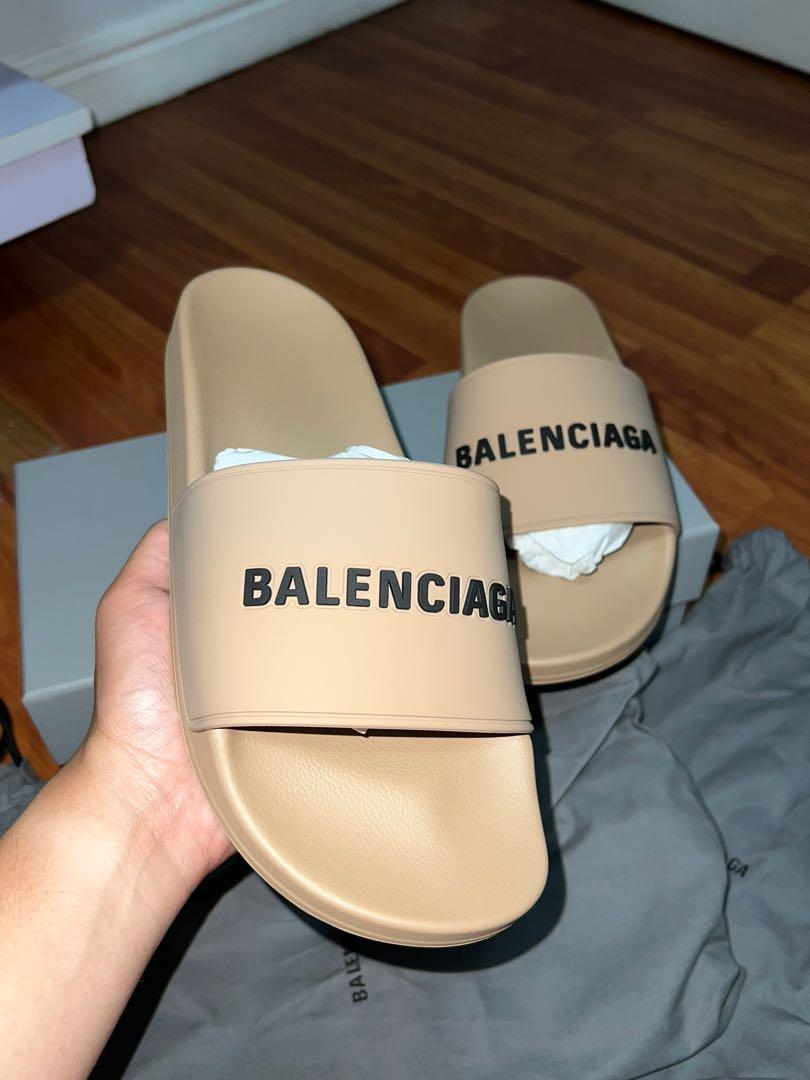 Balenciaga slides tan sales