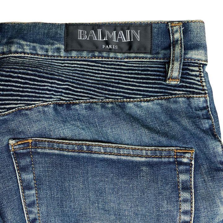 Balmain Paris Bikers Denim Pants 