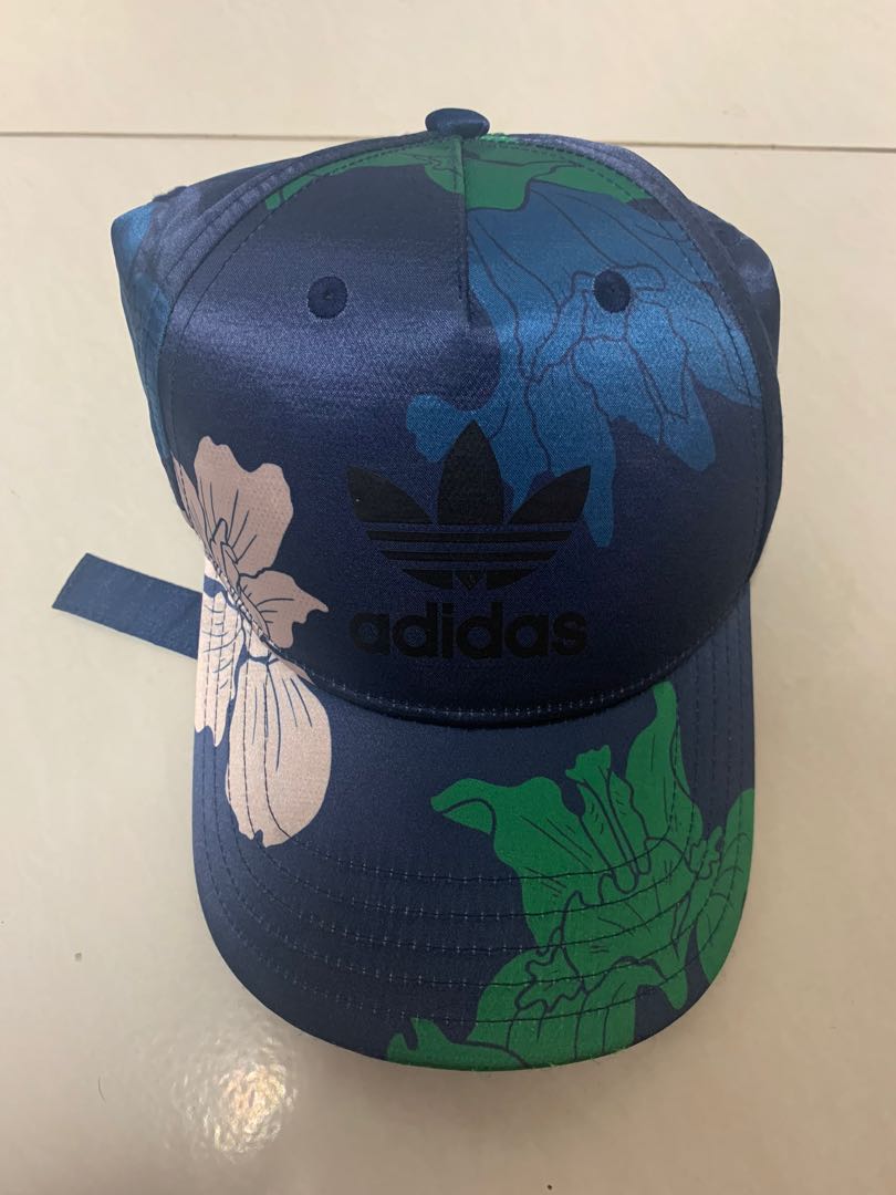 Blue Floral Flower Cap Hat 