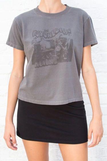 Brandy Melville New Crop Top T Shirt Women Alien ET Print Copped Top  T-shirt Women Tops Fashion Tee Shirt Femme