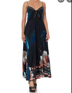 Camilla Night Flight Maxi Dress tie front with beads size 8