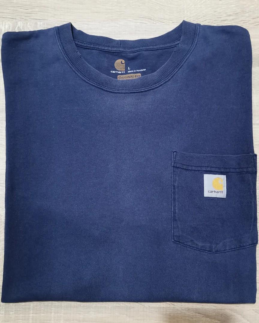 Carhartt K87 Navy Blue shirt, Men's Fashion, Tops & Sets, Tshirts ...