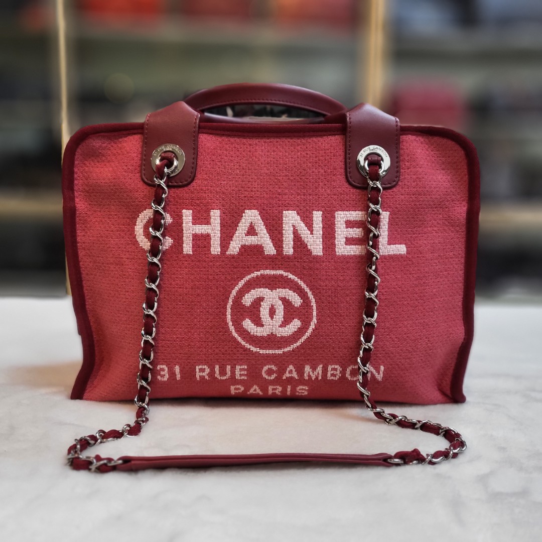 Chanel Deauville Bowling Bag, Luxury, Bags & Wallets on Carousell