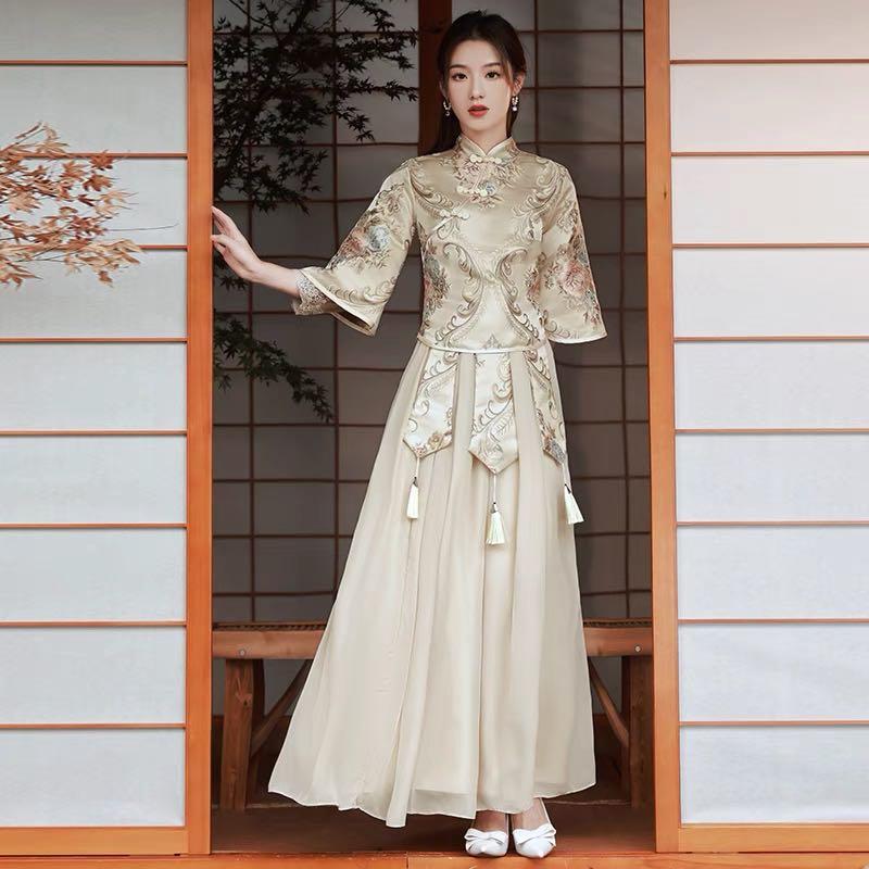 Chinese bridesmaid dress cheongsam 2022 new spring Chinese style , Women's  Fashion, Dresses & Sets, Evening Dresses & Gowns on Carousell