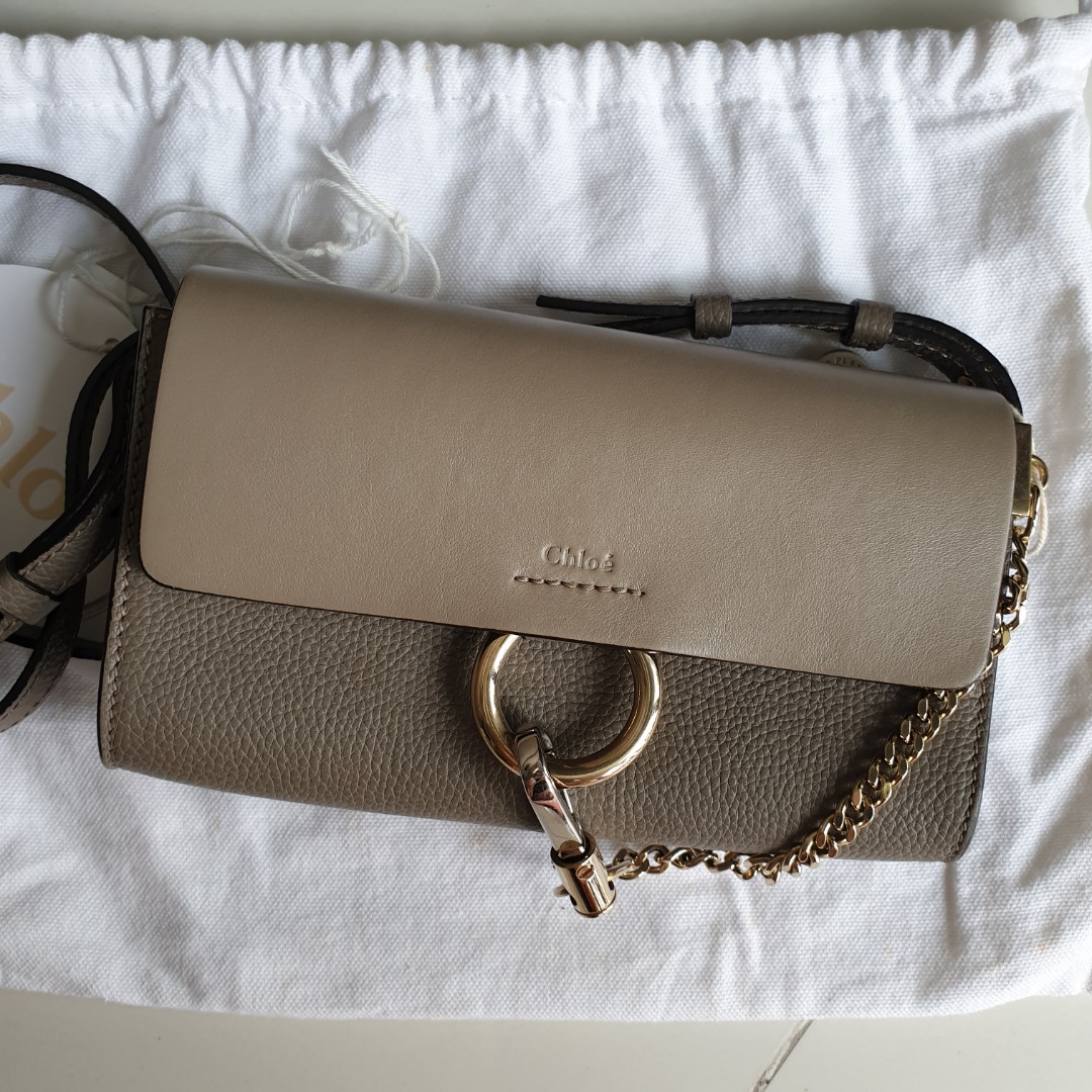 Pre-order] CHLOE Faye Crossbody Bag Mini Size (Grey / Light Gold), Luxury,  Bags & Wallets on Carousell