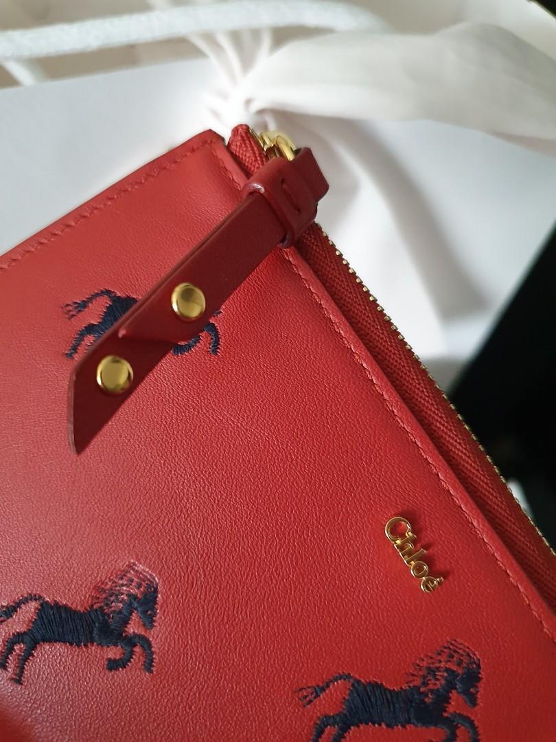 Chloe Zipped Card Holder Purse Small Wallet Red Luxury Bags Wallets on Carousell