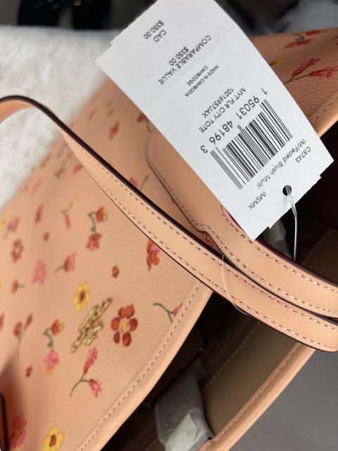 Coach C8743 City Tote With Mystical Floral Print In Faded Blush Multi