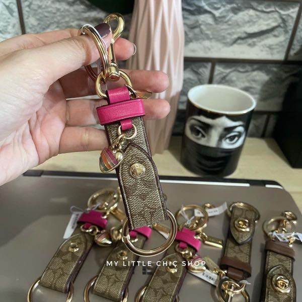 Shop Coach SIGNATURE Trigger Snap Bag Charm In Signature Canvas (F49314  GDKHA) by saa_a_129