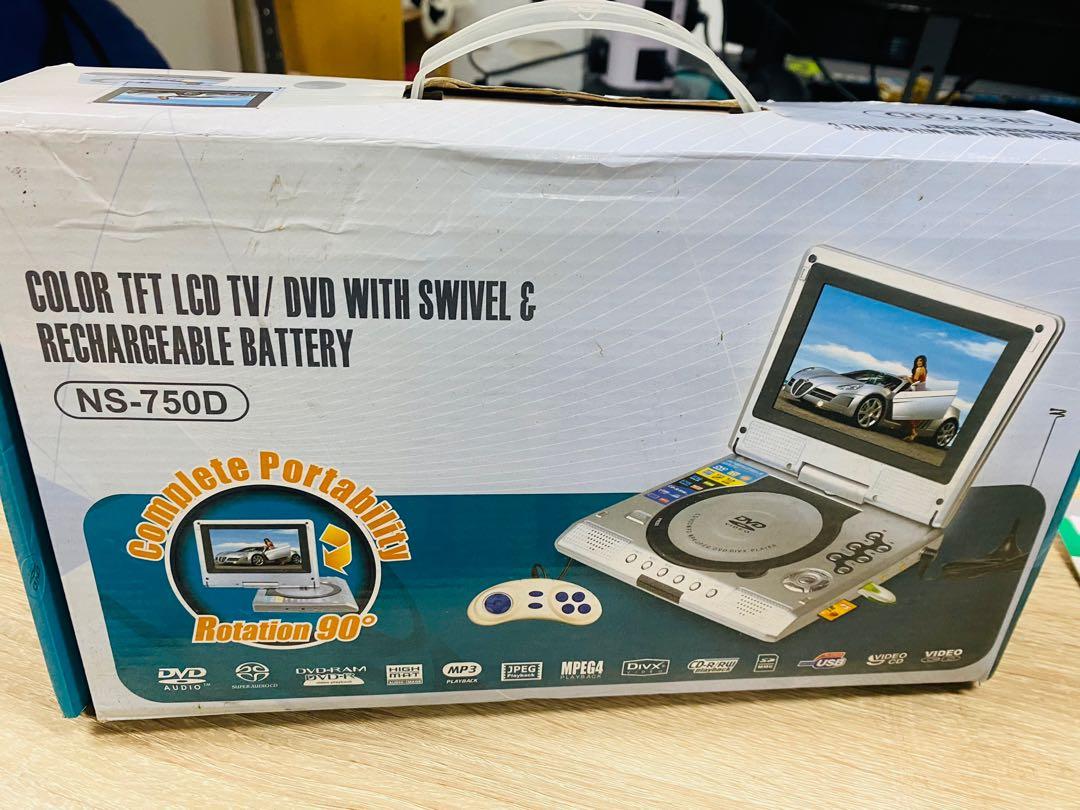 Color TFT LCD TV , DVD Player with Swivel & Rechargeable Battery, TV ...