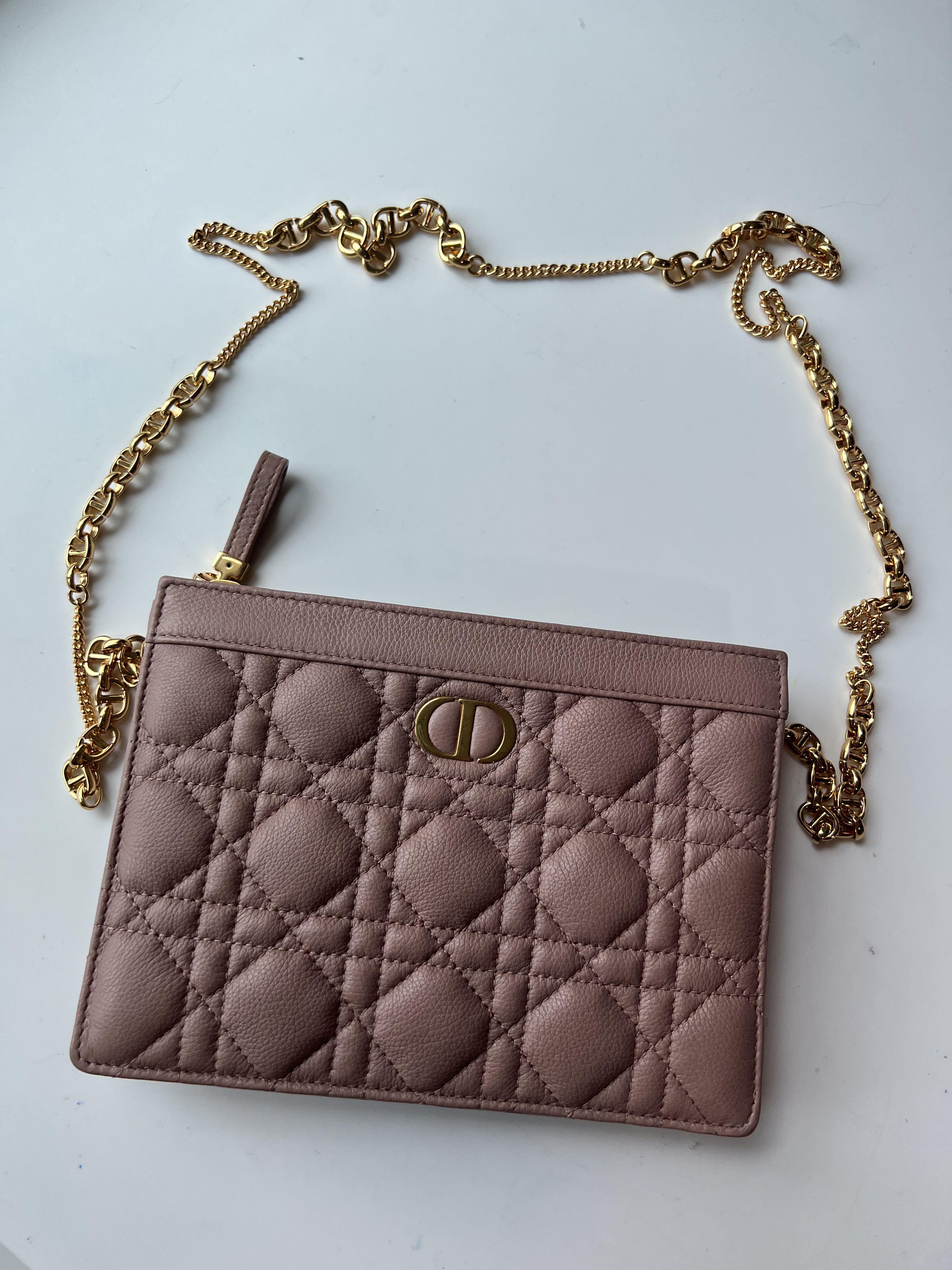 Dior Caro Zipped pouch with chain