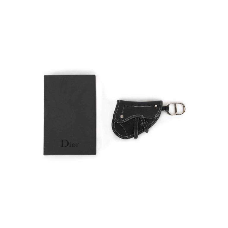 Dior Homme DIOR HOMME key case charm pouch leather black silver unisex