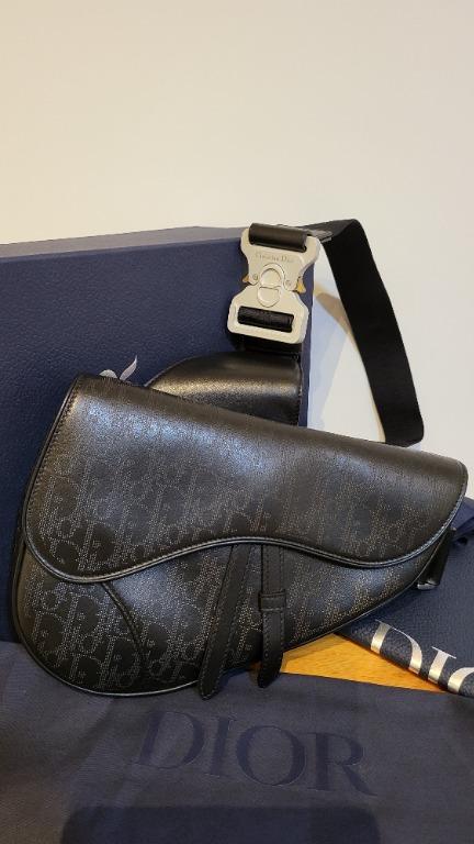 Dior Oblique Galaxy Saddle Bag in Natural for Men