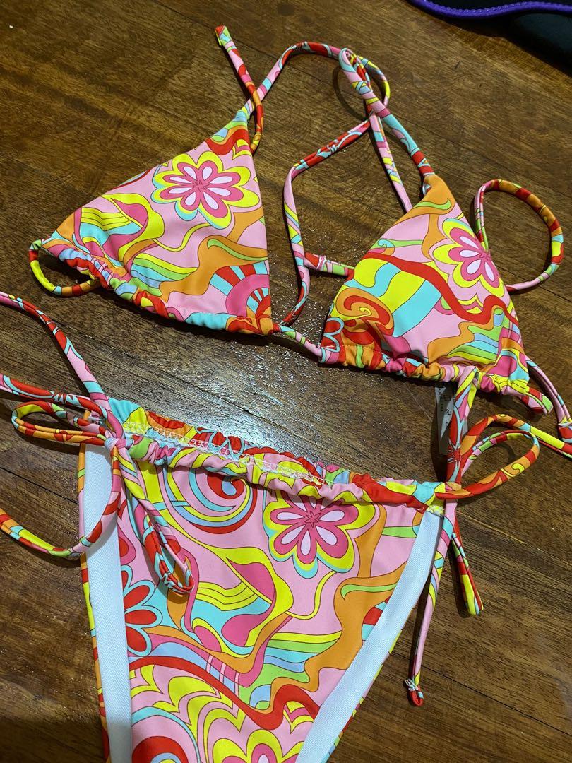 Floral Retro Bikini Womens Fashion Swimwear Bikinis And Swimsuits On Carousell 0704