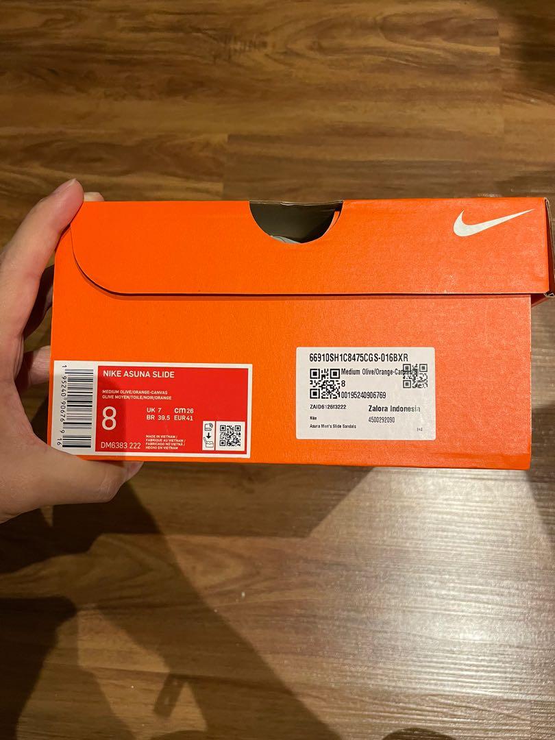 FOR SALE: NIKE ASUNA SLIDE (MEDIUM OLIVE/ORANGE) [PRE-LOVED ...