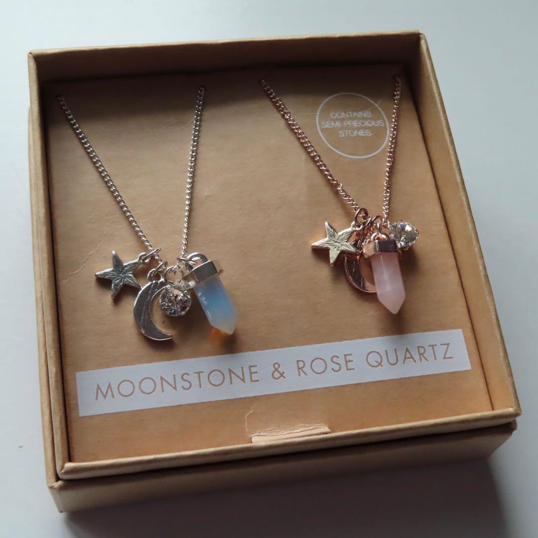 Rose quartz sale and moonstone necklace