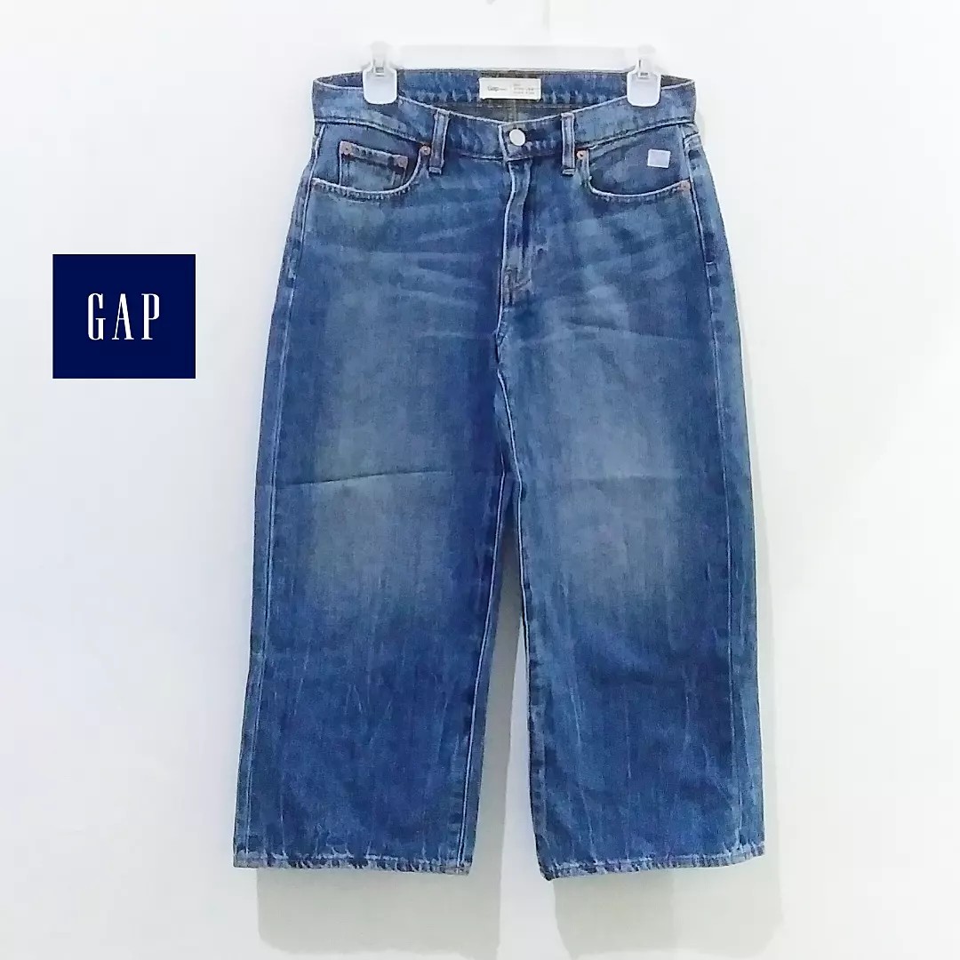 GAP kulot crop Wide Leg Jeans, Fesyen 