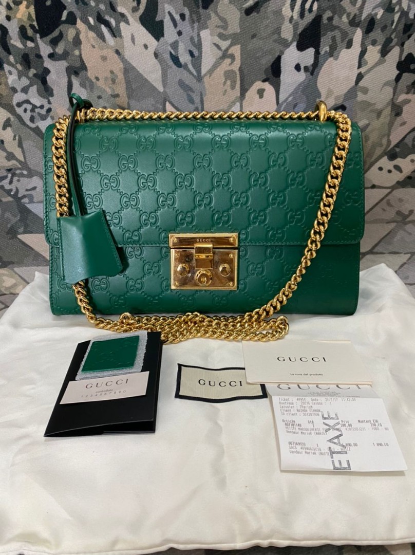 GUCCI Green Guccisima Padlock Shoulder Bag GHW Luxury Bags Wallets on Carousell