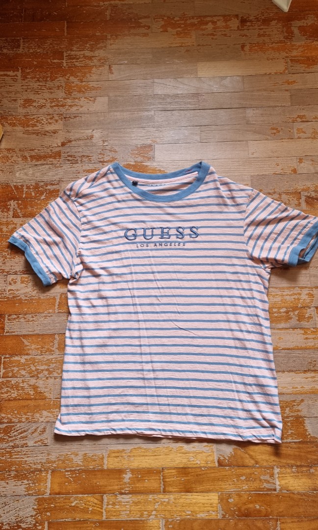 Guess Striped logo graphic tee Tshirt T 