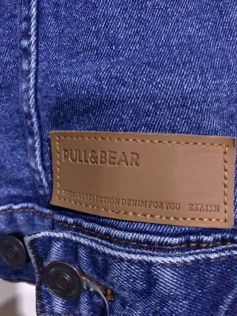 Jaket Denim Pull and Bear Malaysia Original L, Fesyen Pria, Pakaian