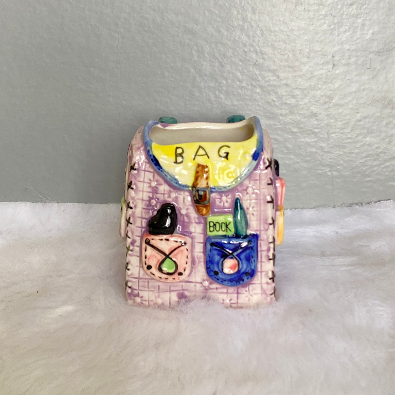Japan Ceramic Backpack Inspired Pen Holder, Furniture & Home Living ...