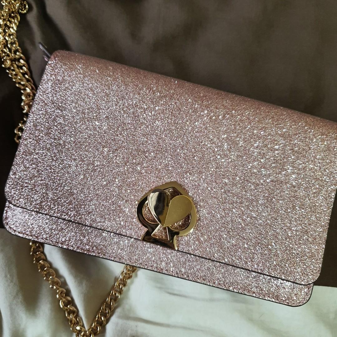 Sling bag/Katespade Nicola Shimmer Twistlock Wallet on Chain, Women's  Fashion, Bags & Wallets, Purses & Pouches on Carousell