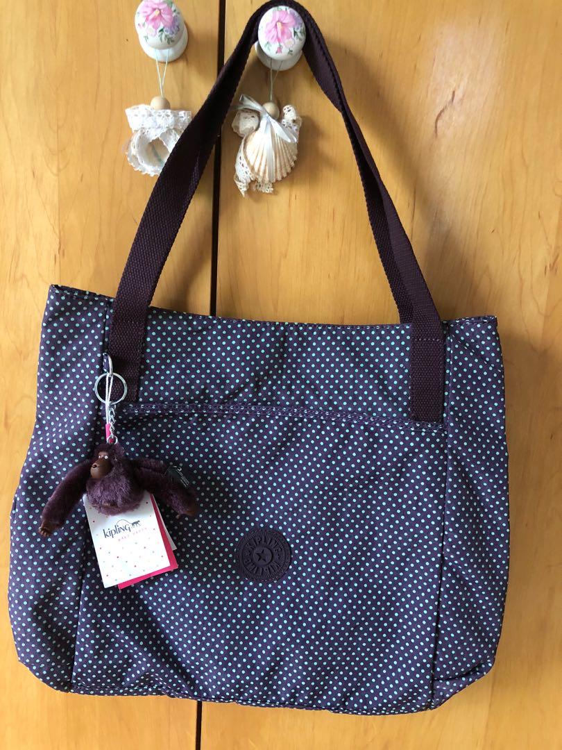 Kipling Shoulder Bag in purple and blue polka dots Women s