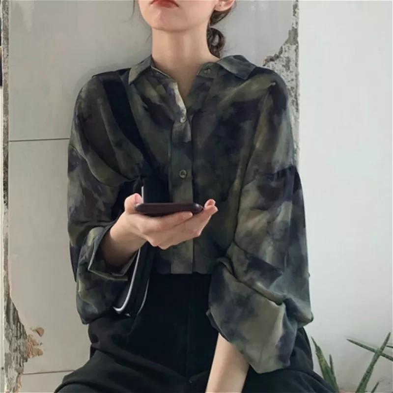 Korean style boyfriend shirt top
