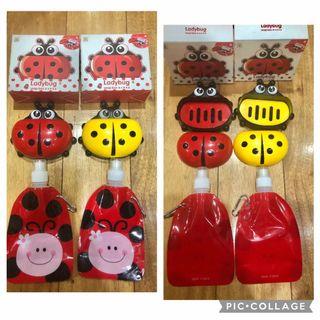 Ladybug Soap Dish and BPA free collapsible water bottle