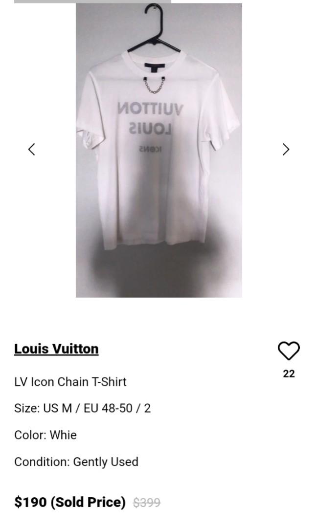 LOUIS VUITTON Sequin Logo T-shirt Men Size S Authentic New Unused from Japan