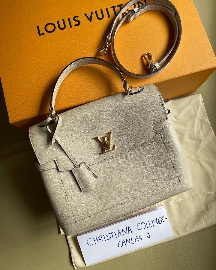 Louis Vuitton Greige Soft Calfskin Lockme Ever MM worn by Sheree