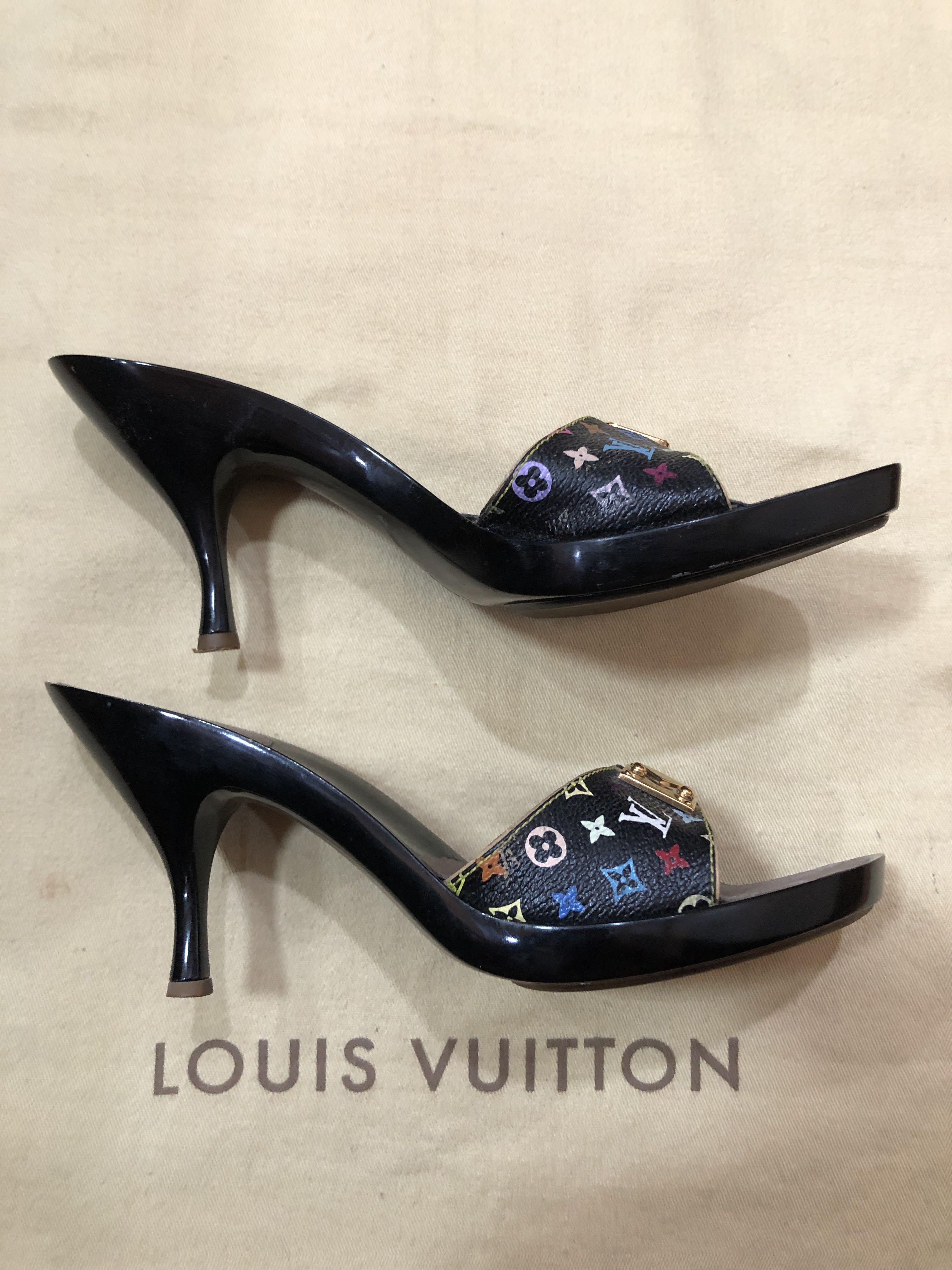 Louis Vuitton X Takashi Murakami Multicolor Noir/Black Mule Heels JA1002 36  6