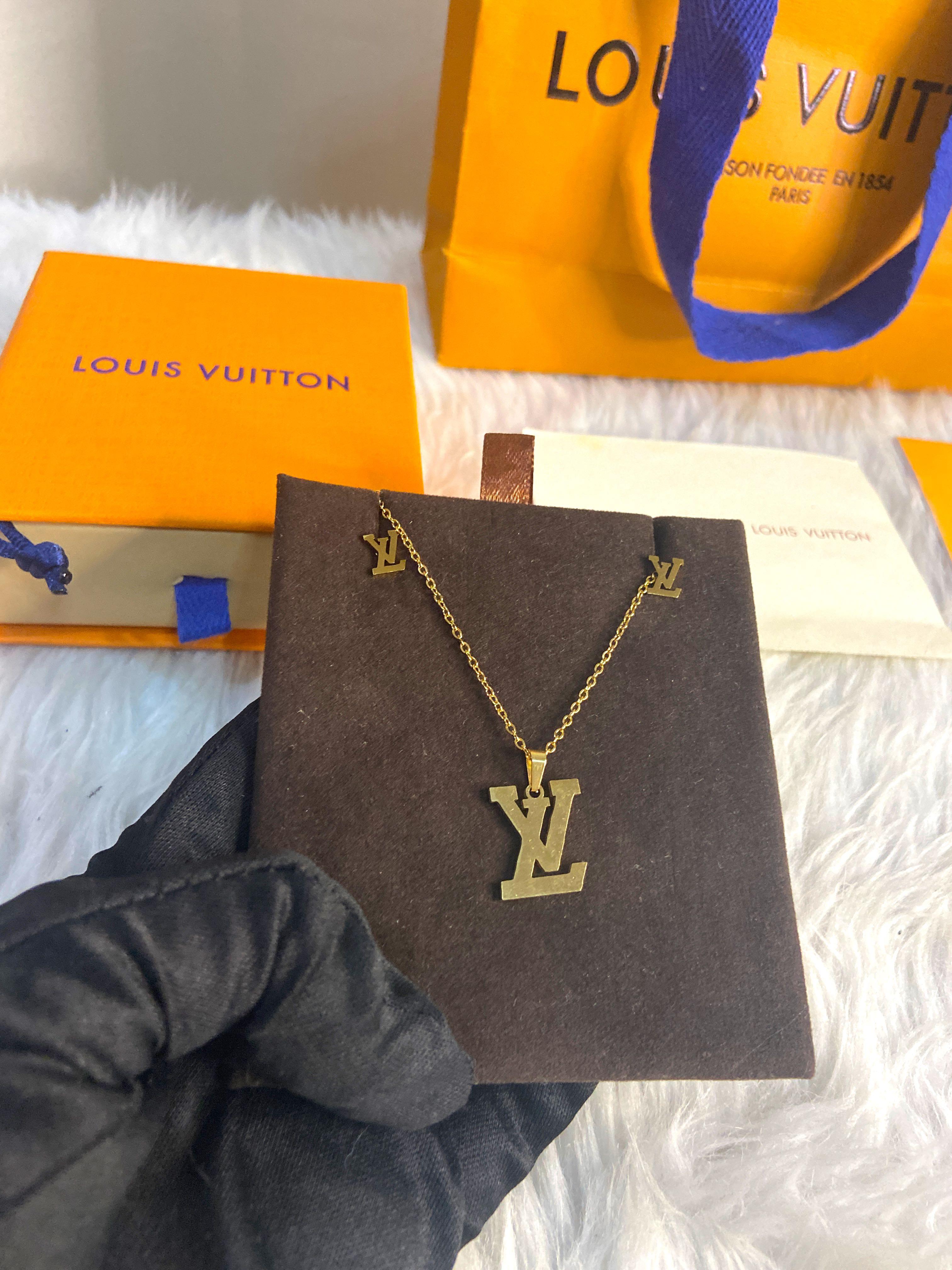 LOUIS VUITTON LV Charm Necklace &Earring Set  Charm necklace, Necklace  earring set, Earring set