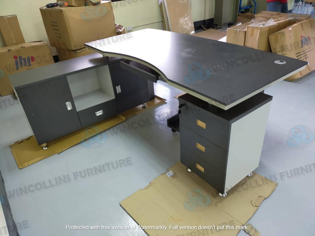 manager's table / L type table with built in drawer, Furniture & Home ...