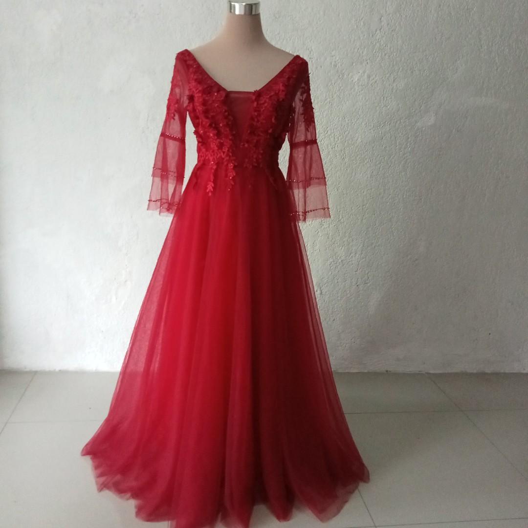 Maroon gown deep red gown sponsor gown mother of the bride gown ...