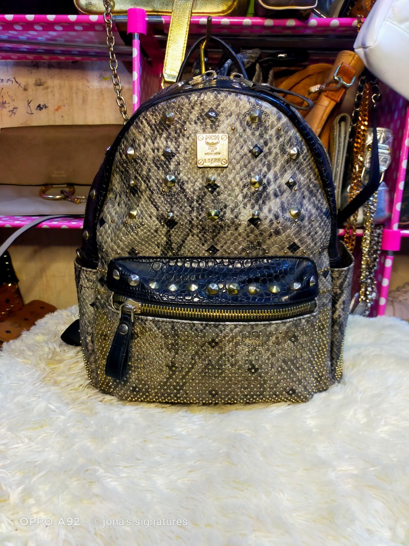 Mcm sale backpack snakeskin