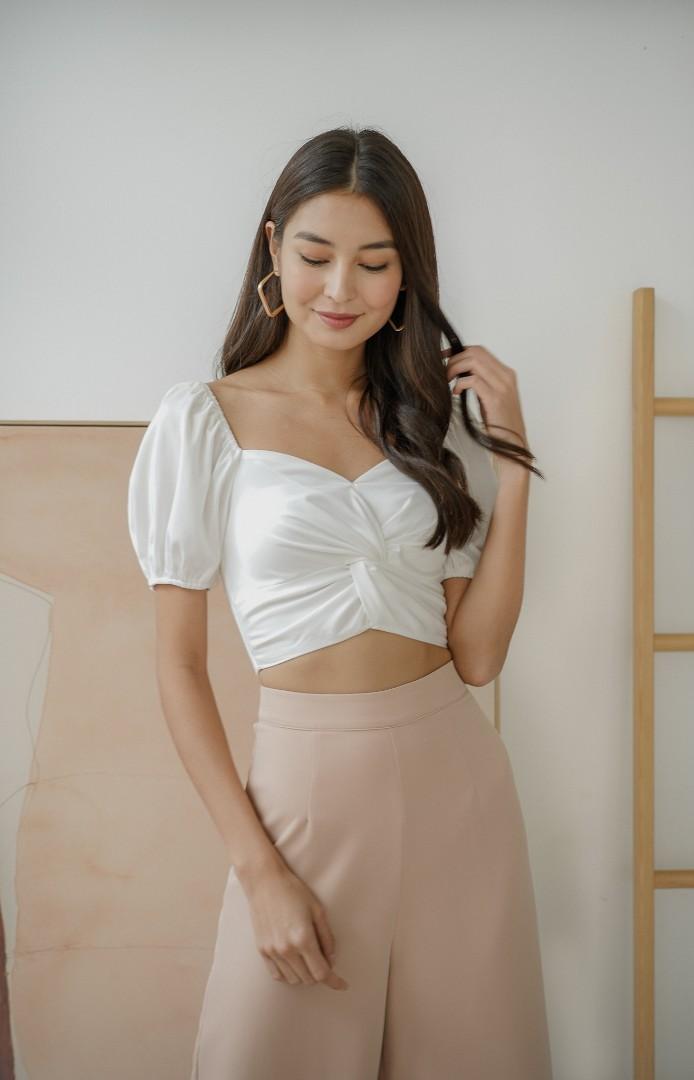 Satin knot top online