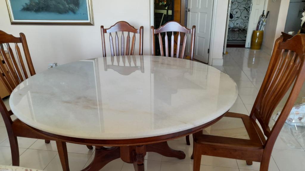 Modern Round Marble Dining Table 6 Chairs Furniture Home