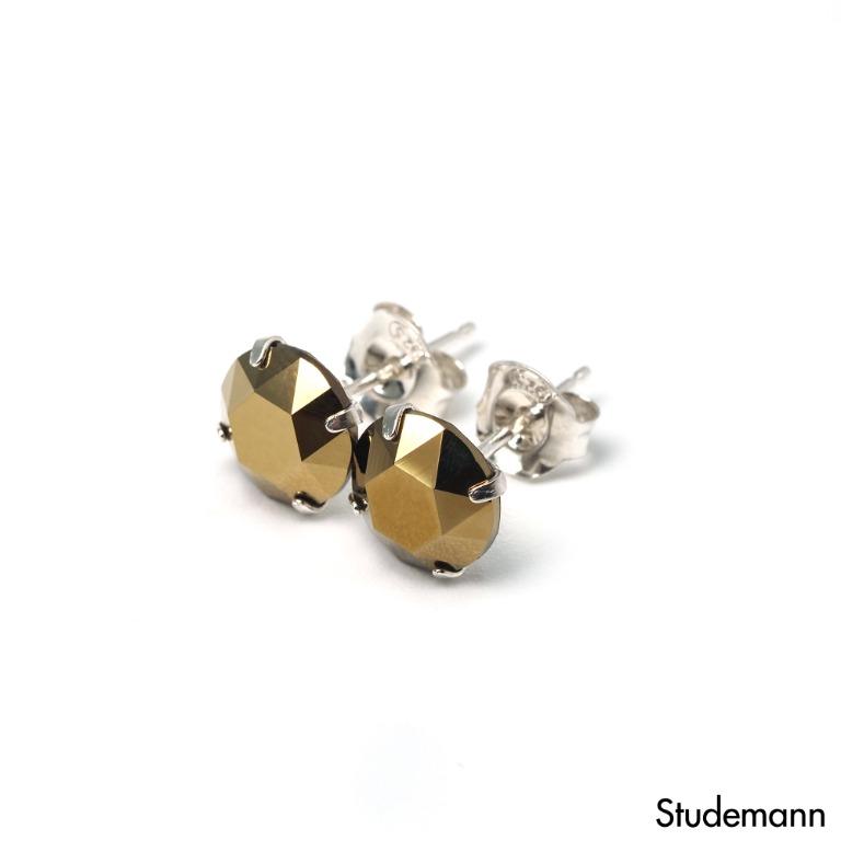 Gold crystal earrings studs sale