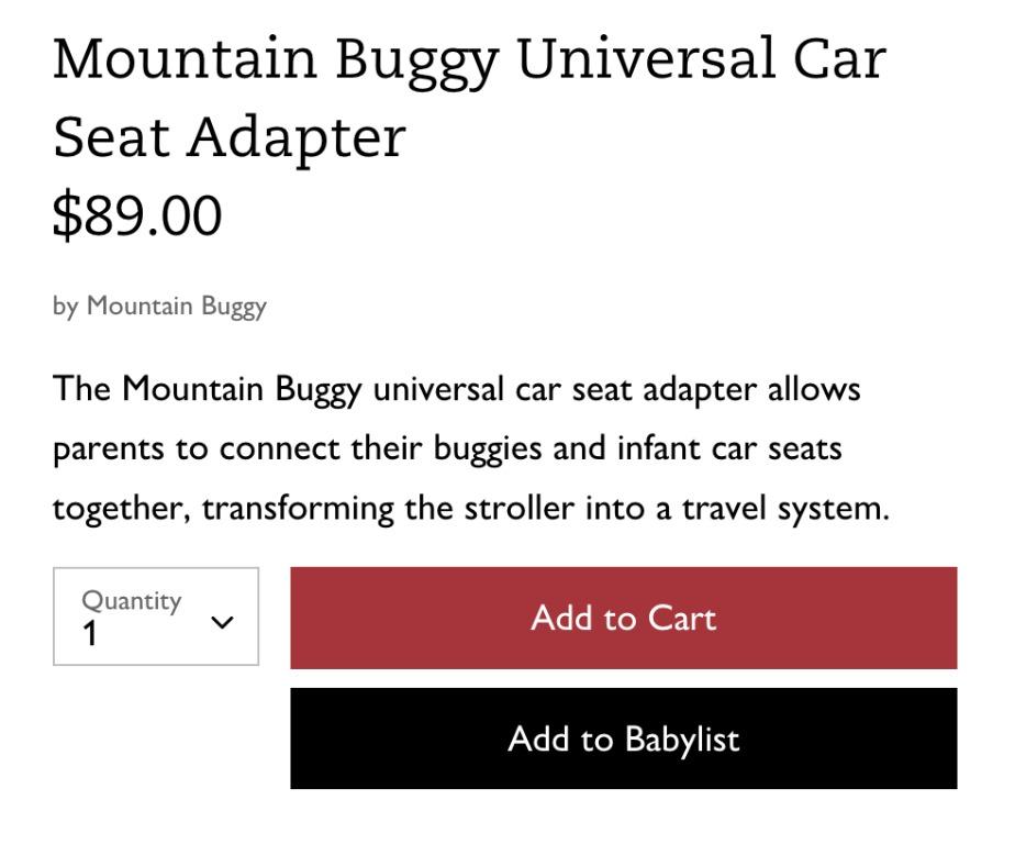Mountain buggy universal 2025 car seat adapter