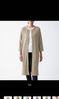 Muji Mini Waffle Knit Long Cardigan
