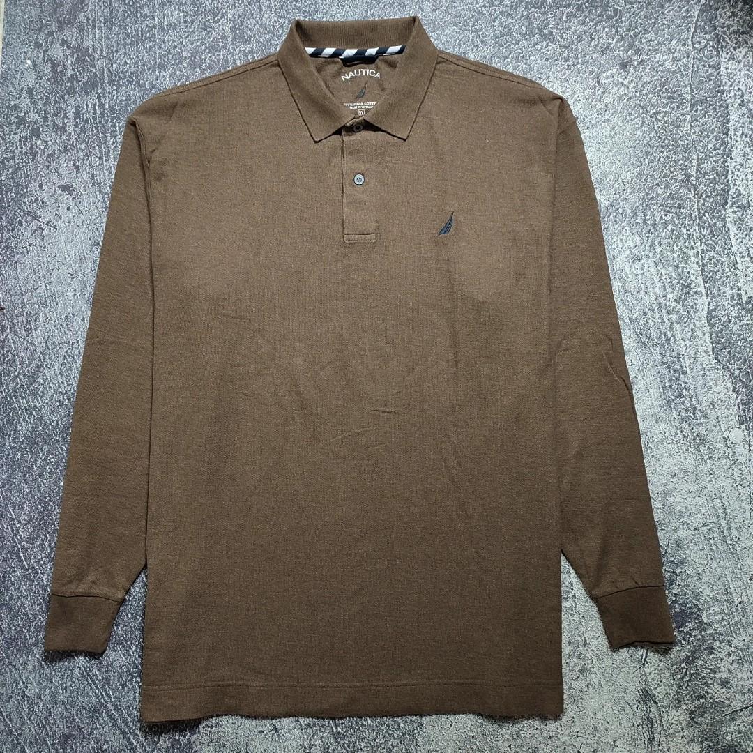 NAUTICA Long Sleeve Polo (olive) -Harga 