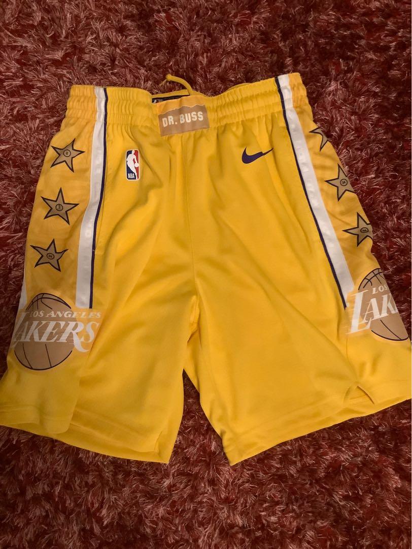 NWT Nike Lakers Retro Basketball Shorts M Jersey Lebron Kobe