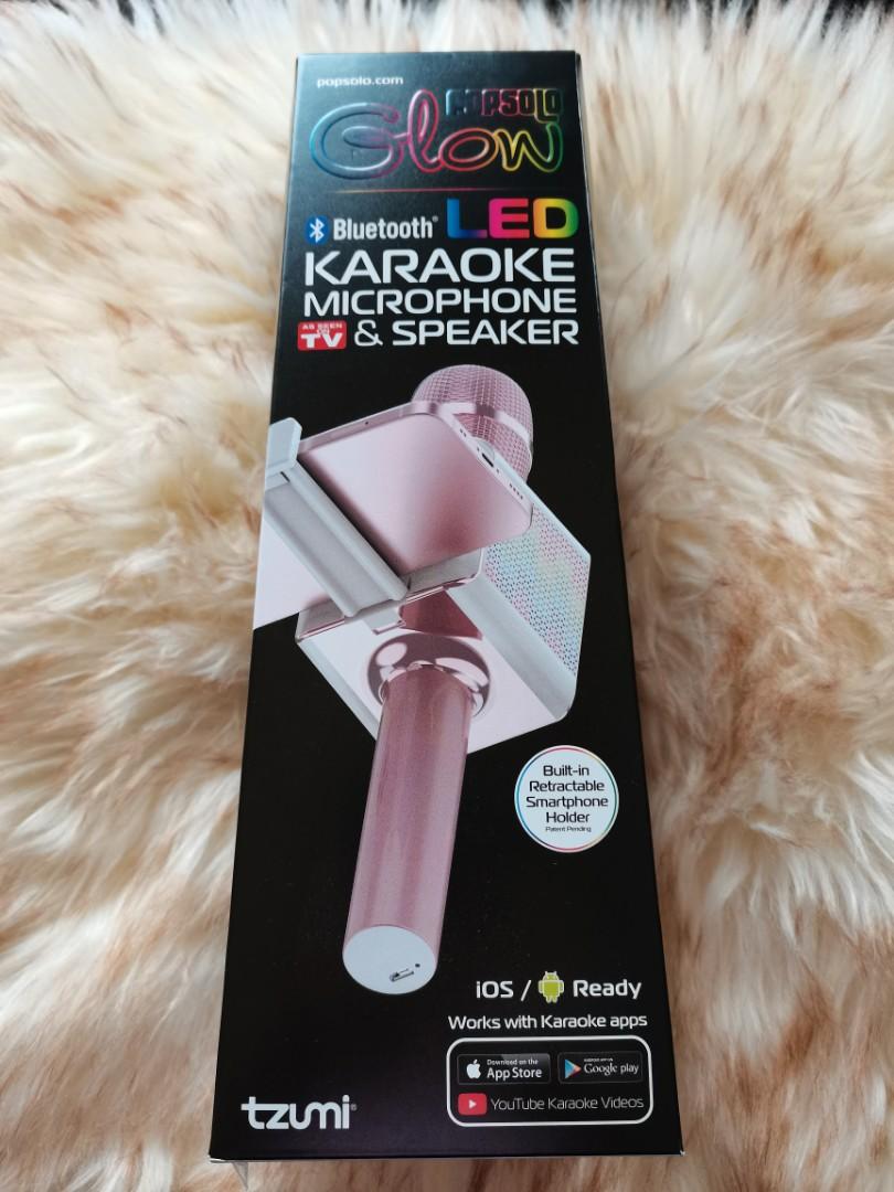 Tzumi pop solo glow sale led karaoke microphone & speaker