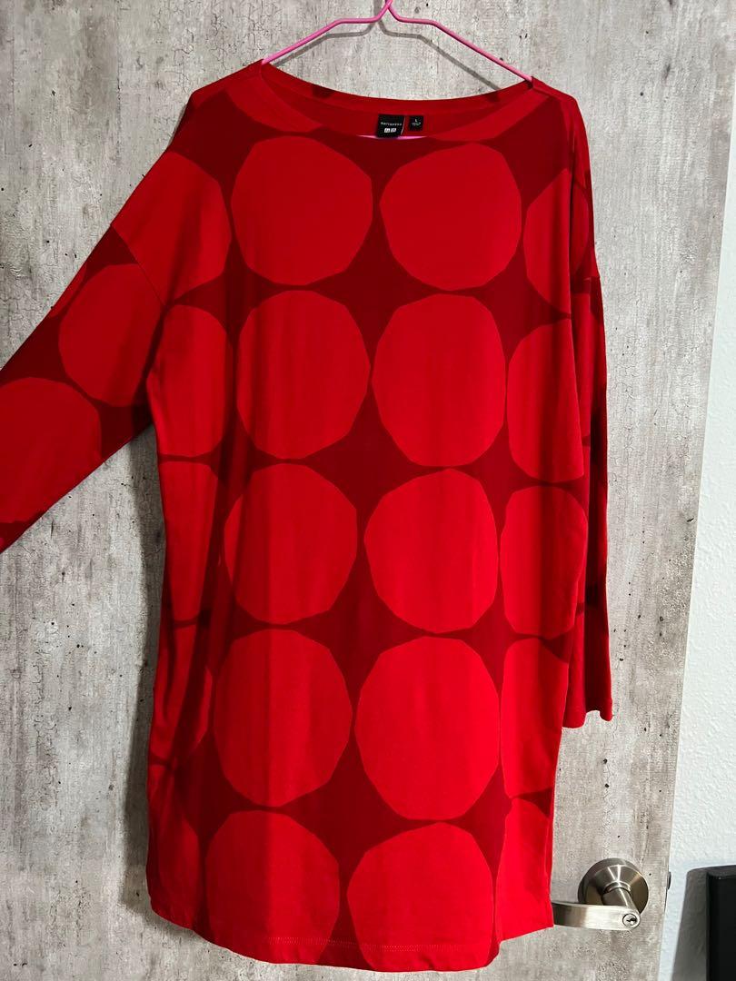 Preloved Uniqlo X Marimekko Bright Red Ladies Top - size XL, Women's  Fashion, Tops, Longsleeves on Carousell