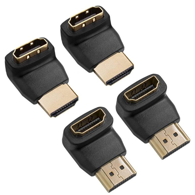 Right Angle HDMI Adapter 90 Degree Male to Female HDMI Connector