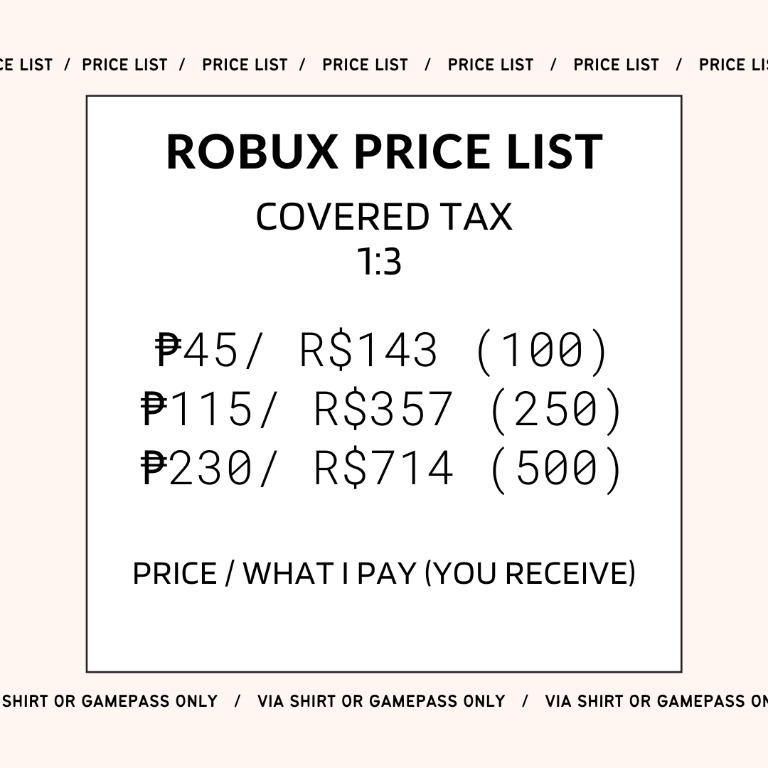 ROBUX COVERED TAX - SUPER CHEAP RPICE, Video Gaming, Gaming Accessories,  In-Game Products on Carousell