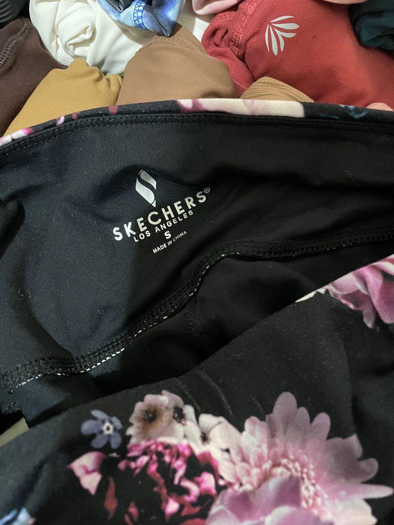 Skechers Go Walk Women's Walk Tight Floral Leggings in Black & Side Pockets  XS,S